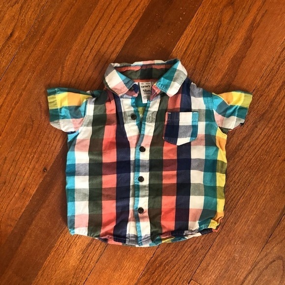 Carter’s Plaid Button Down 18M - Picture 1 of 3